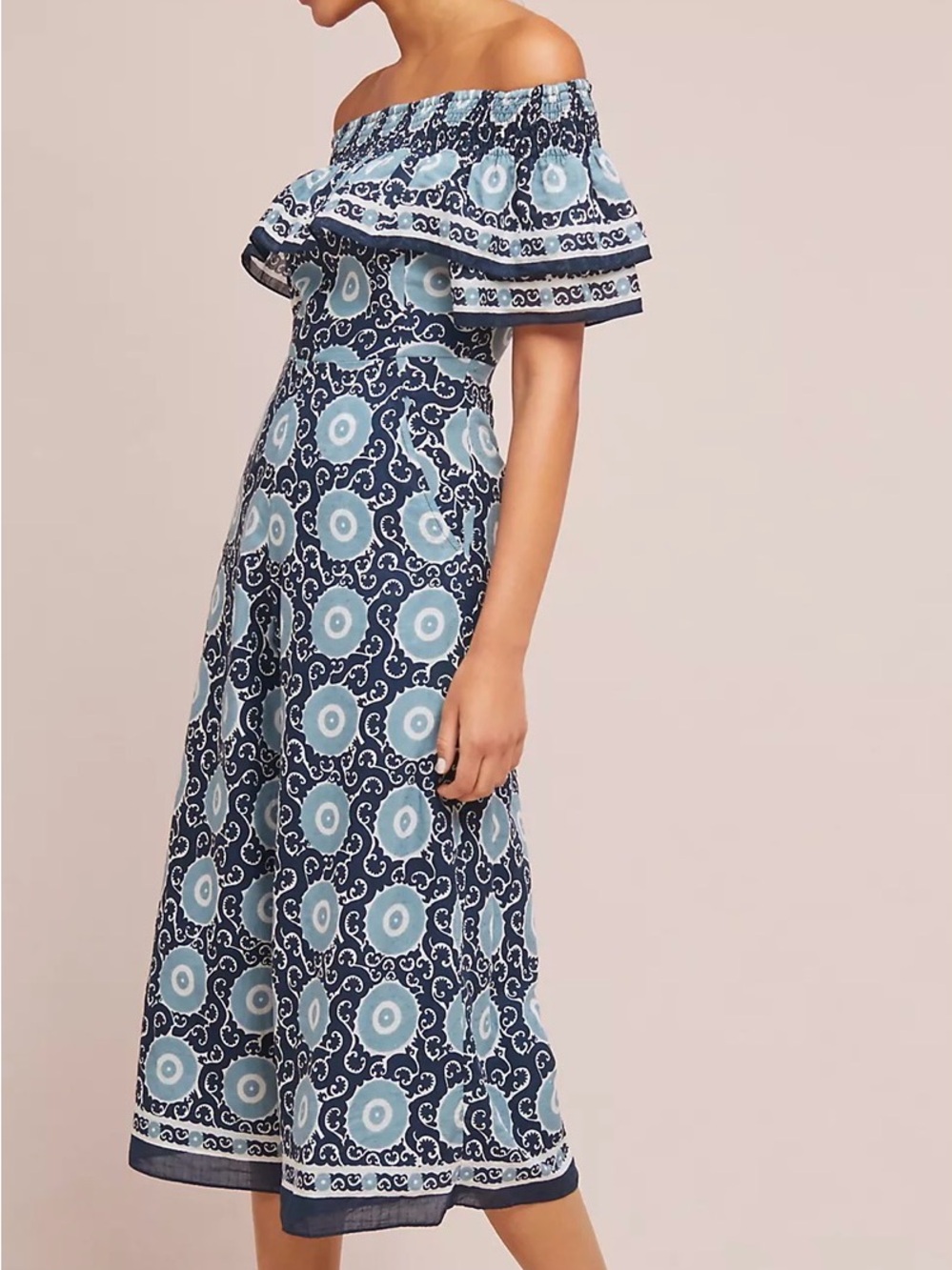 Kopal Cotton Gauze Off-the-Shoulder Jumpsuit | Anthropologie | Size S